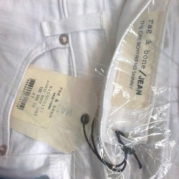 Rag & Bone The DRE Boyfriend Skinny White Jeans NWT - Picture 13 of 14
